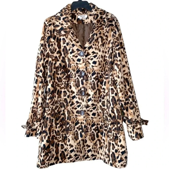 APPRAISAL | Women’s Leopard Print Long Jacket long-sleeves button down Size M - Picture 1 of 8